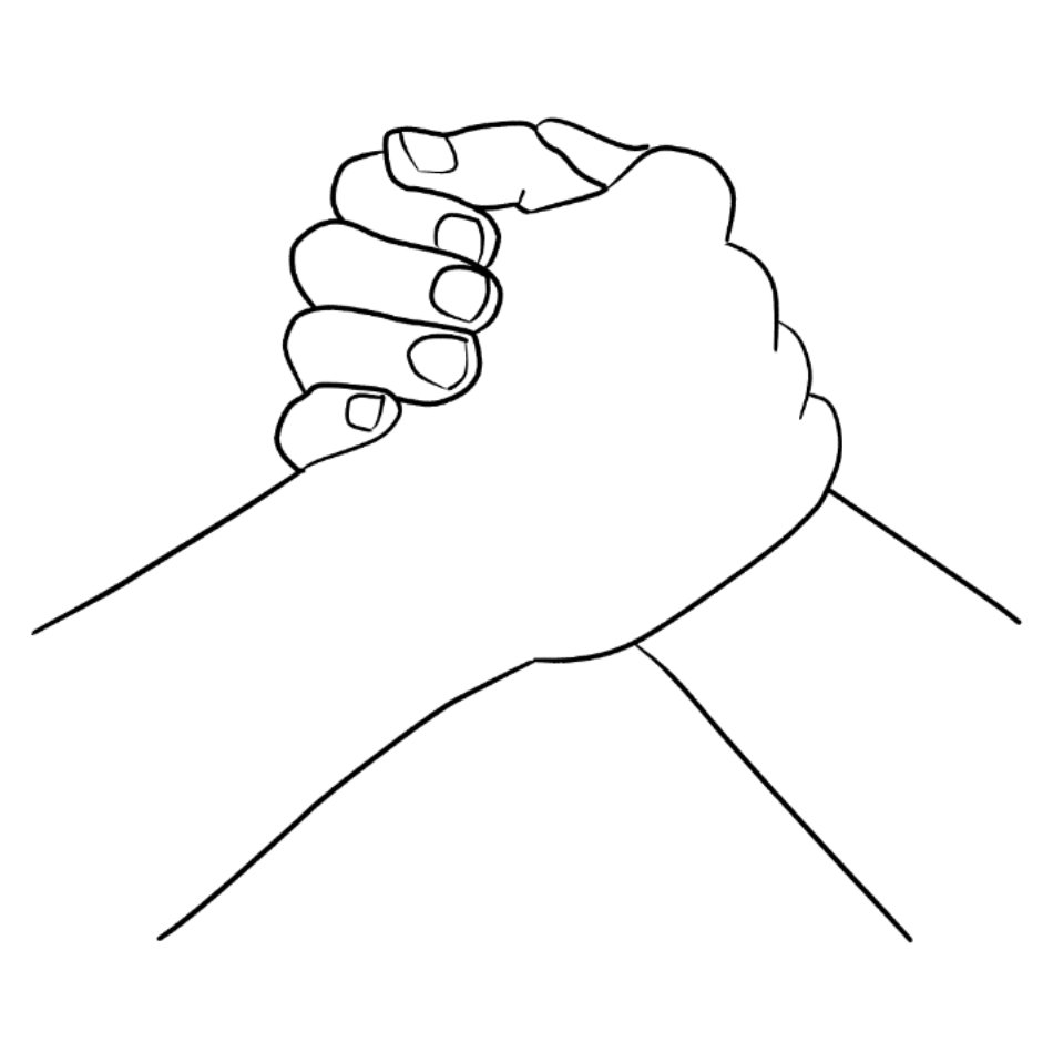 Two hands clasped